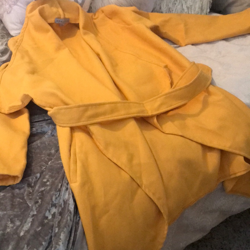 Fashion nova mustard dress coat